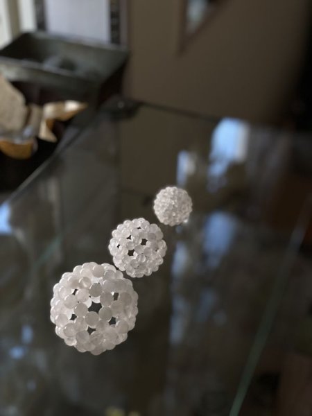 画像1: 神聖幾何学 フラーレン 4mm.6mm.8mm / ホワイトジェード  (1)