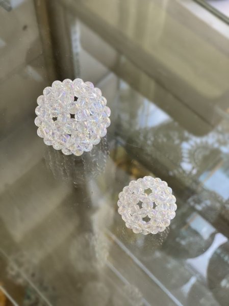 画像1: 神聖幾何学 フラーレン 6mm.8mm / クラックオーラ水晶 (1)